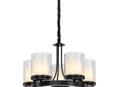 Minneapolis five light chandelier with glass shades 3D model