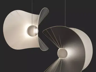 ROCHE BOBOIS MARIPOSA  Cotton pendant lamp low poly 3d model Low-poly 3D model