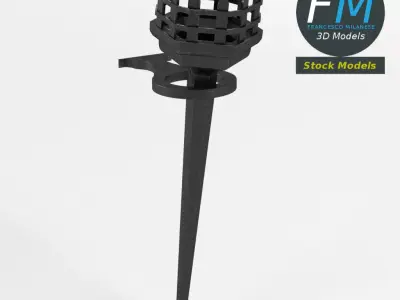 Dungeon iron torch Low-poly 3D model