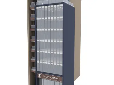 Modern office building No 2 Low-poly 3D model