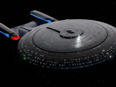 Enterprise D from Star Trek TNG Galaxy Class Starship Low-poly 3D model