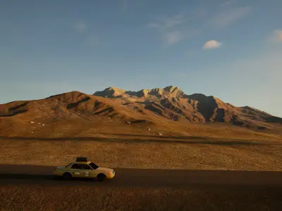 UE5 Mountain road at dusk 3D model