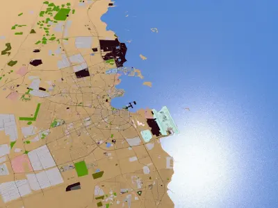 Doha city Qatar 2021 Low-poly 3D model