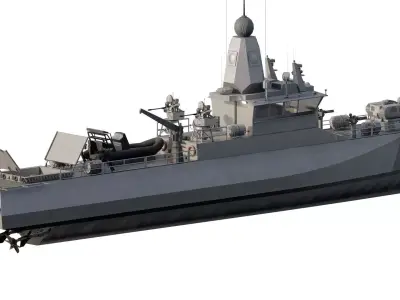 FAST PATROL BOAT COASTAL GUARD 3D model