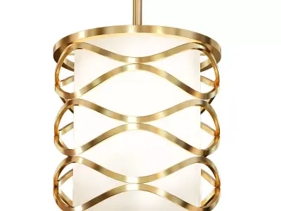 Wide Plated Gold Mini Pendant 3D model