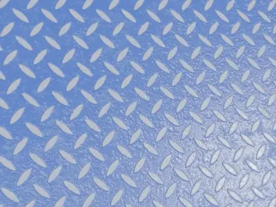 Dirty Blue Treadplate PBR Seamless Texture