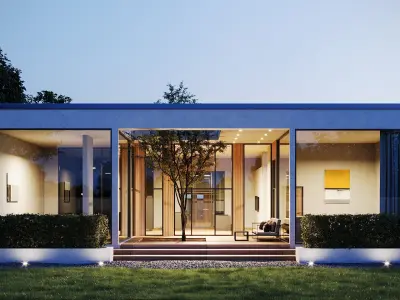 Exterior House Scene Day and Night 3D model