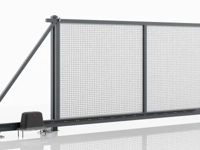 Aluminum Electric Sliding Gate - Model 5 - 3D model