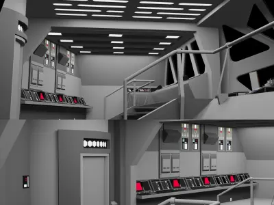 Arquitens Class Light Cruiser - with the interior of the bridge 3D model