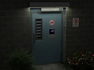 Used Laboratory Door Low-poly 3D model