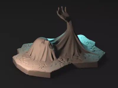 Stuck statue with hand 3D print model