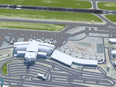 Fortaleza Pinto Martins Airport 10km Low-poly 3D model