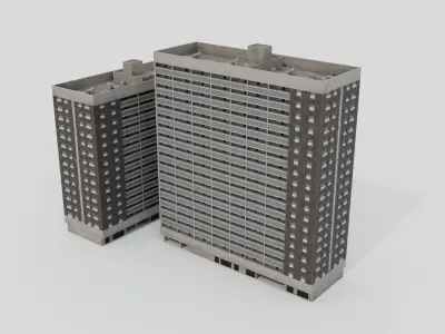 Hutcheon Court Apartment Building Low-poly 3D model