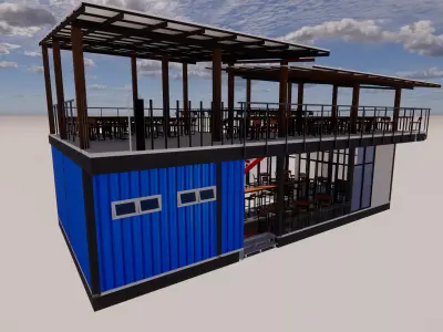 Container coffee shop-21 3D model