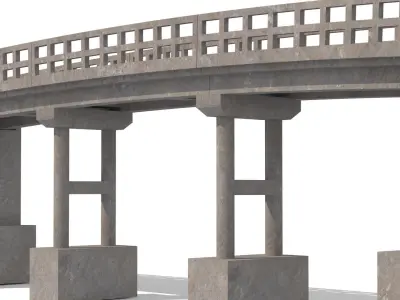 Low poly bridge model london Low-poly 3D model