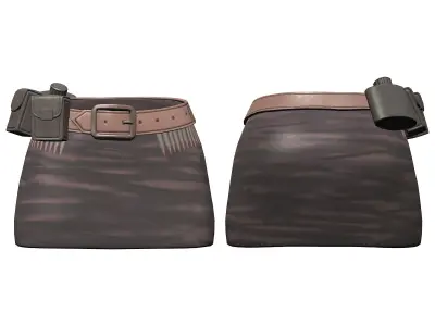 Mini Skirt Boots Stockings Corset Punk Outfit Low-poly 3D model