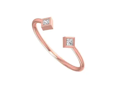 Women Open End Light Weight Band Ring 3D print model 3