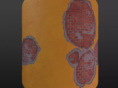 Procedural Stylized Brick Concrete and Painted Plaster Texture