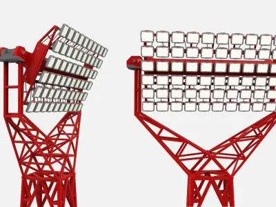 Sci fi Floodlight 12 3D model