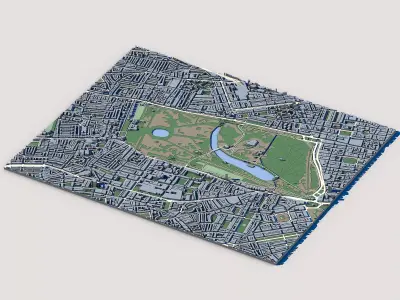 Kensington Gardens London Royal Park Italian Gardens  3D model