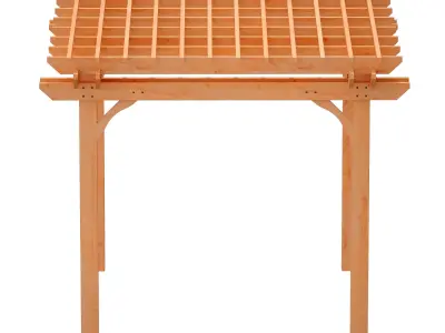 Wooden pergola Arbor made of wood 3D model