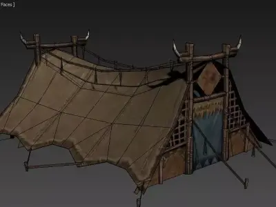 tent camping Low-poly 3D model