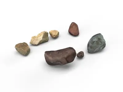 7 x Stone Pack Free low-poly 3D model
