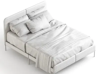 SLATTUM Upholstered bed  3D model