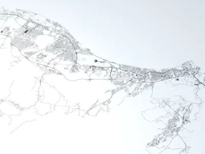 Muscat Area Road Network and Streets 3D model