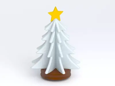christmas tree table show piece snow 3D model