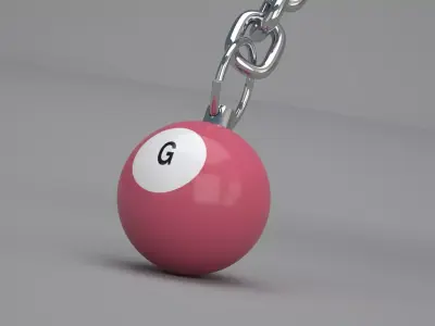 G Snooker Ball with Keychain 3D model
