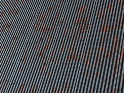 Long Rusty Chrome Roof Tiling material Seamless Texture