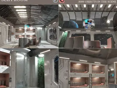 Scifi room 3D model