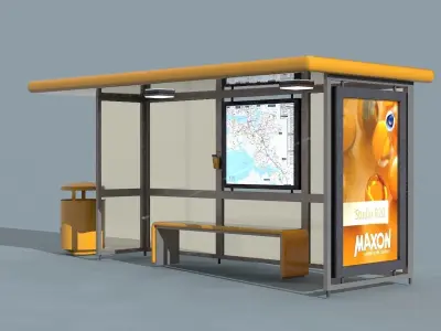 ponto de onibus 3D model