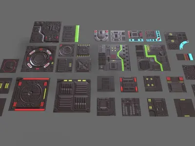 SCI - FI Panel 1 Low-poly 3D model
