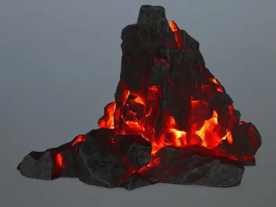 rock gate Low-poly 3D model