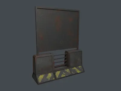 Concrete RoadBlock Barrier Barricade 3D model 11