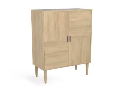 Sideboard PBR low-poly cabinet with two doors Low-poly 3D model