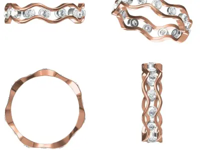 Light Weight Wedding Engagement Women Ring STL JCD Details 3D print model 23