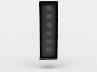 Window gold frame with flower Low-poly 3D model