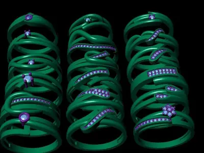 woman ring  ultra light 18 models  3D print model