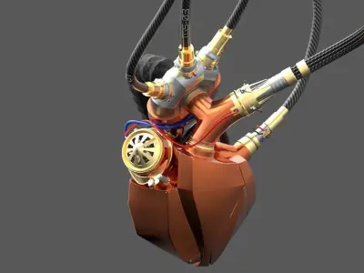 CYBER HEART  Low-poly 3D model