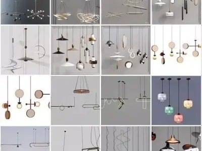 12 Ceiling Lights Collection - Sketchup 3D model