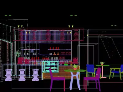 Industrial - style coffee shop 3D model purchase