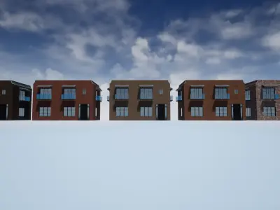 Houses 26 Models variations for any game or production of 6GB Low-poly 3D model