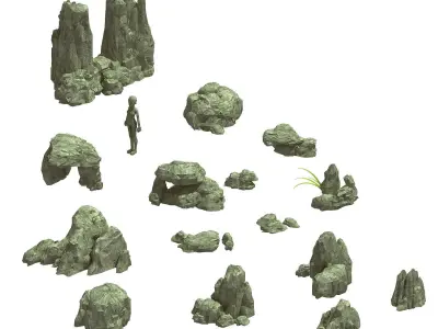 Mountain - Crushed Stone - Stone 23 3D model