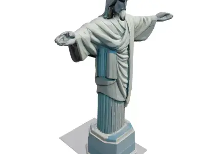 Christ the Redeemer Statue LowPoly Low-poly 3D model