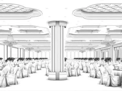 Business Restaurant - Coffee - Banquet  07 3D model
