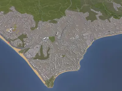 Malibu - 3D City Model Low-poly 3D model