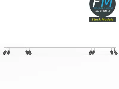 Studio light ceiling frame rig 3D model